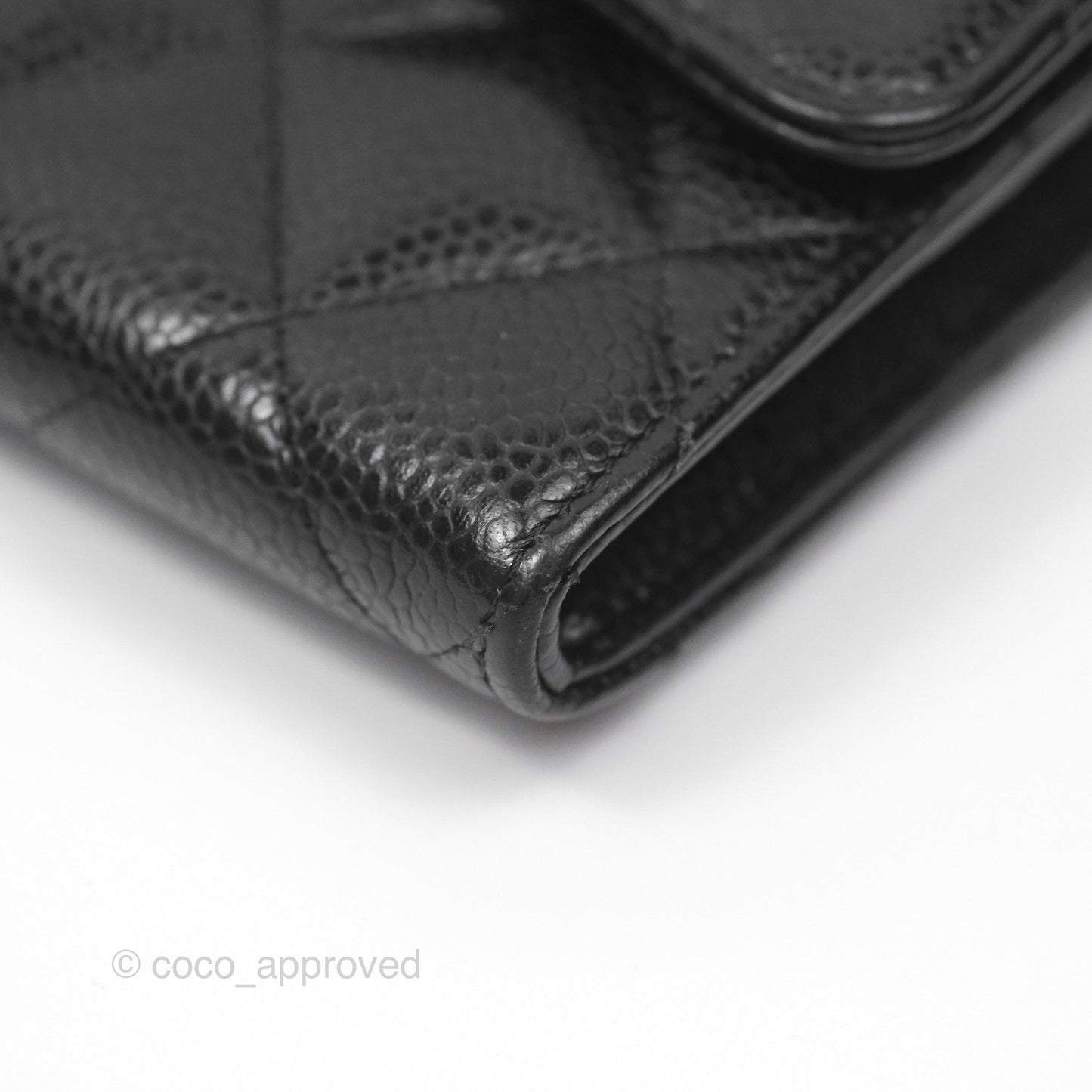 Chanel Quilted Classic Zip Long Wallet Black Caviar Gold Hardware