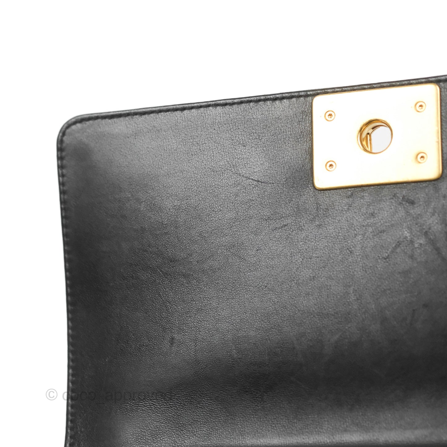 Chanel Quilted Medium Boy Black Lambskin Aged Gold Hardware