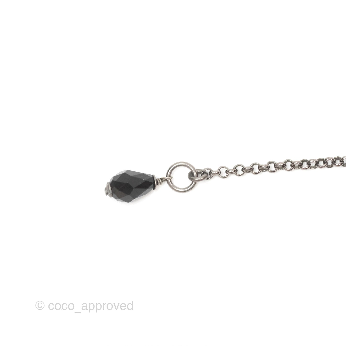Chanel Black Resin CC Necklace Ruthenium Tone 18S
