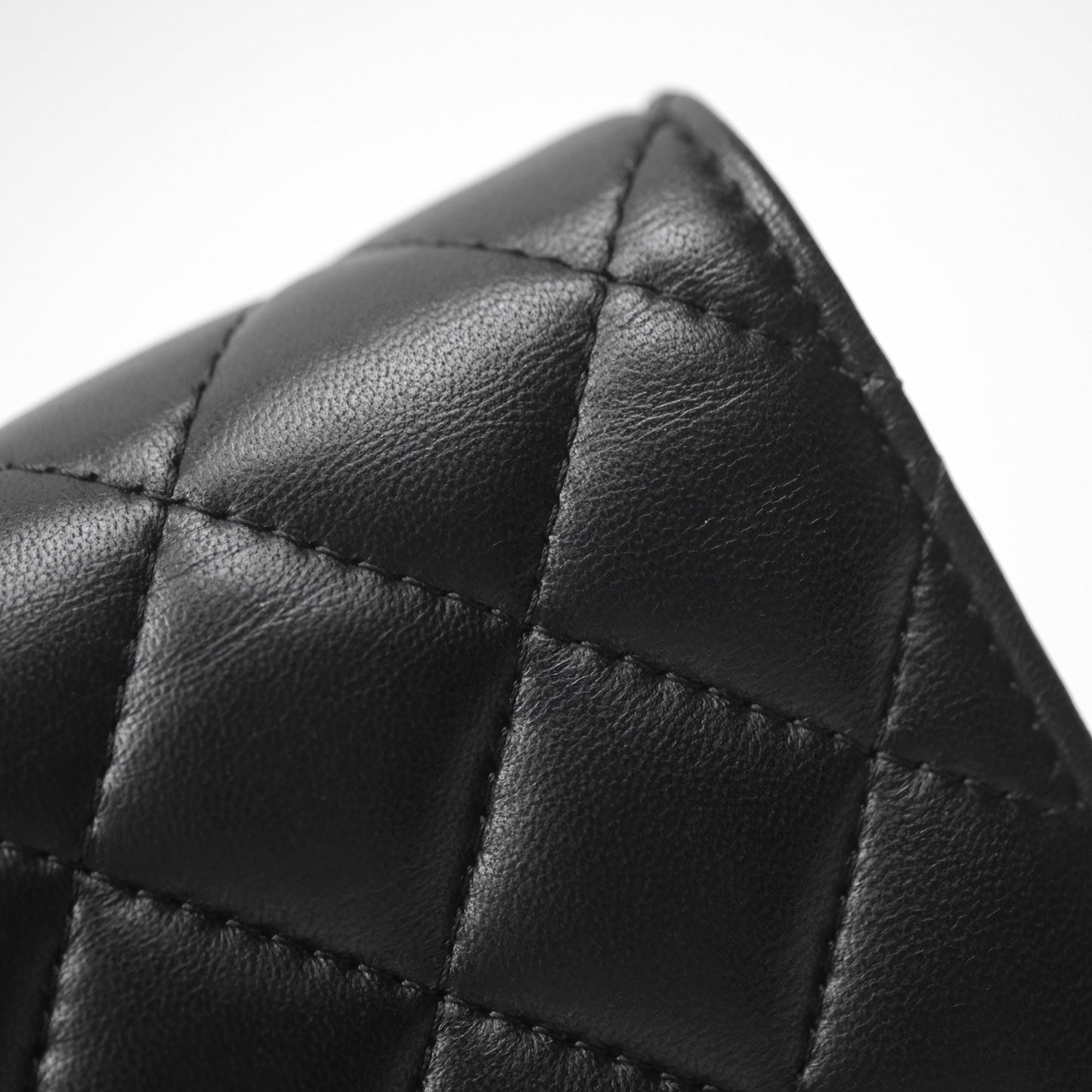 Chanel Quilted Pearl Crush Wallet on Chain WOC Black Lambskin Aged Gold Hardware