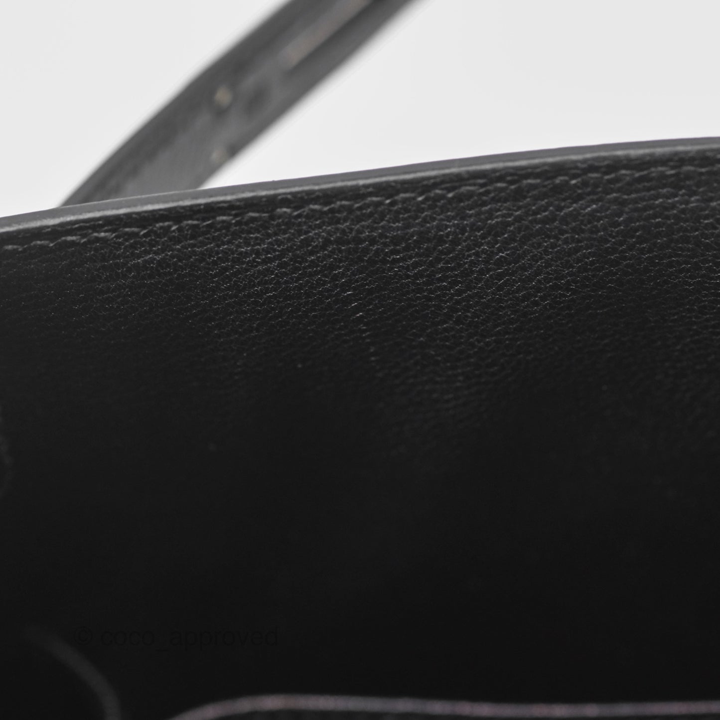Hermès Vintage Kelly 28 Sellier Noir 89 Courchevel Palladium Hardware