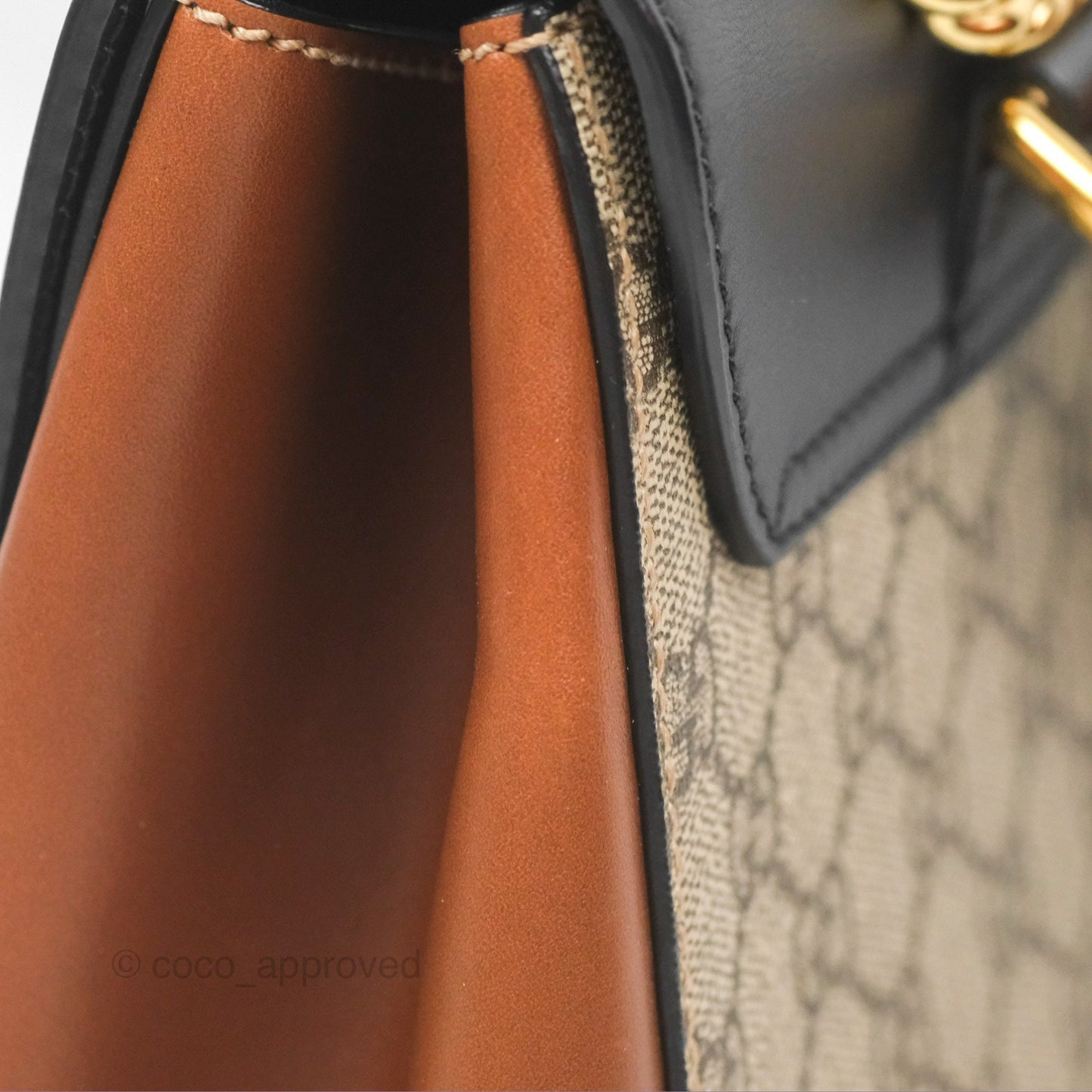 Gucci Mini Padlock Backpack GG Coated Canvas Black/Brown Leather