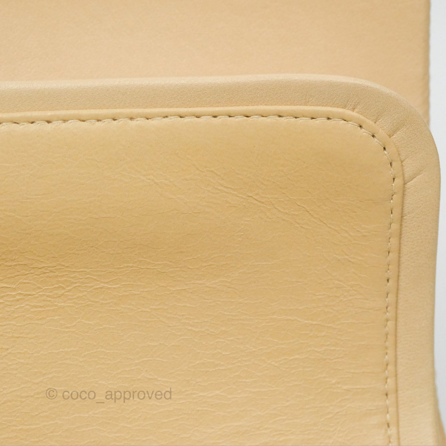 Chanel Vintage Medium Classic Flap Beige Lambskin 24K Gold Hardware