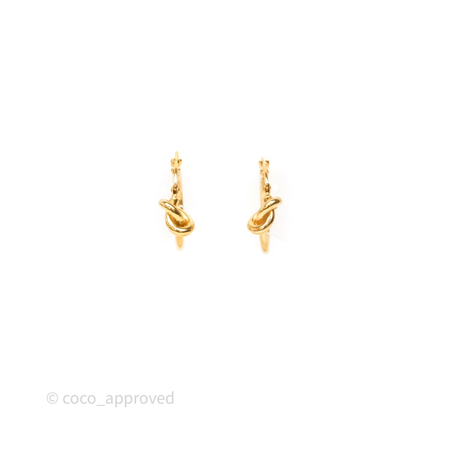 Celine Knot Hoop Earrings Gold Tone