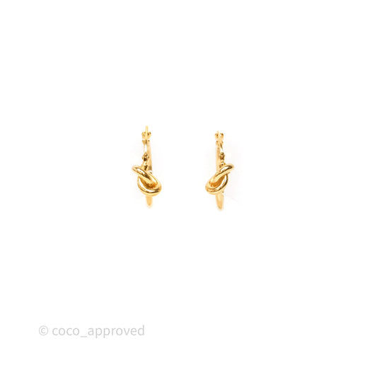 Celine Knot Hoop Earrings Gold Tone
