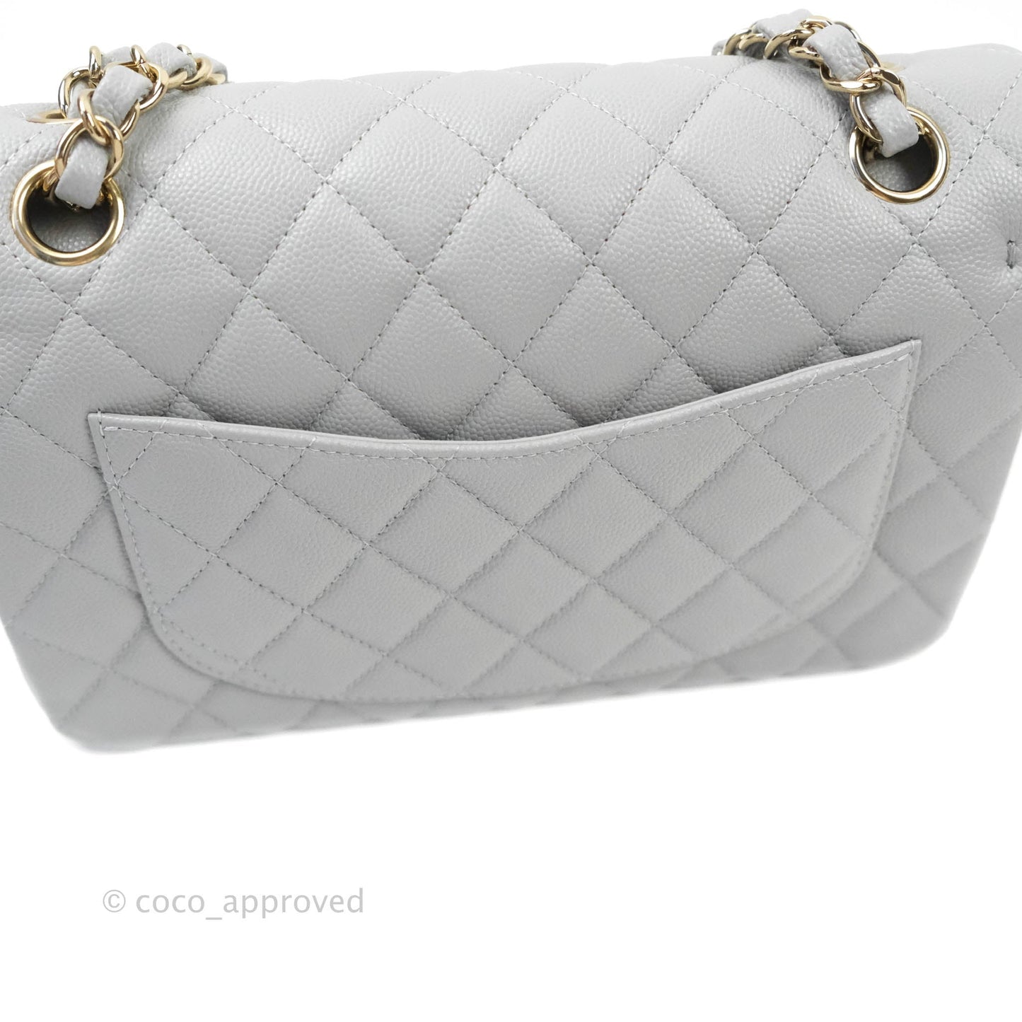 Chanel Classic Small S/M Flap Grey Caviar Gold Hardware