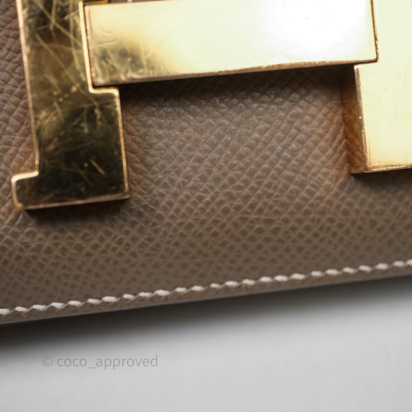 Hermès Constance Mini 18cm Etoupe Epsom Gold Hardware