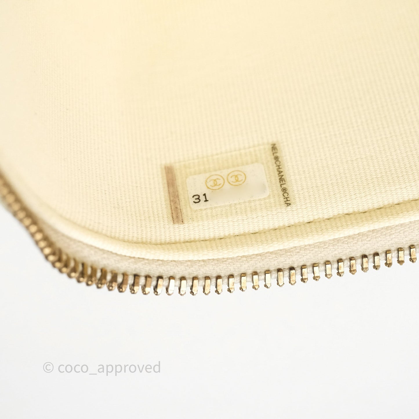 Chanel Vanity with Chain Ivory Cream Caviar Gold Hardware