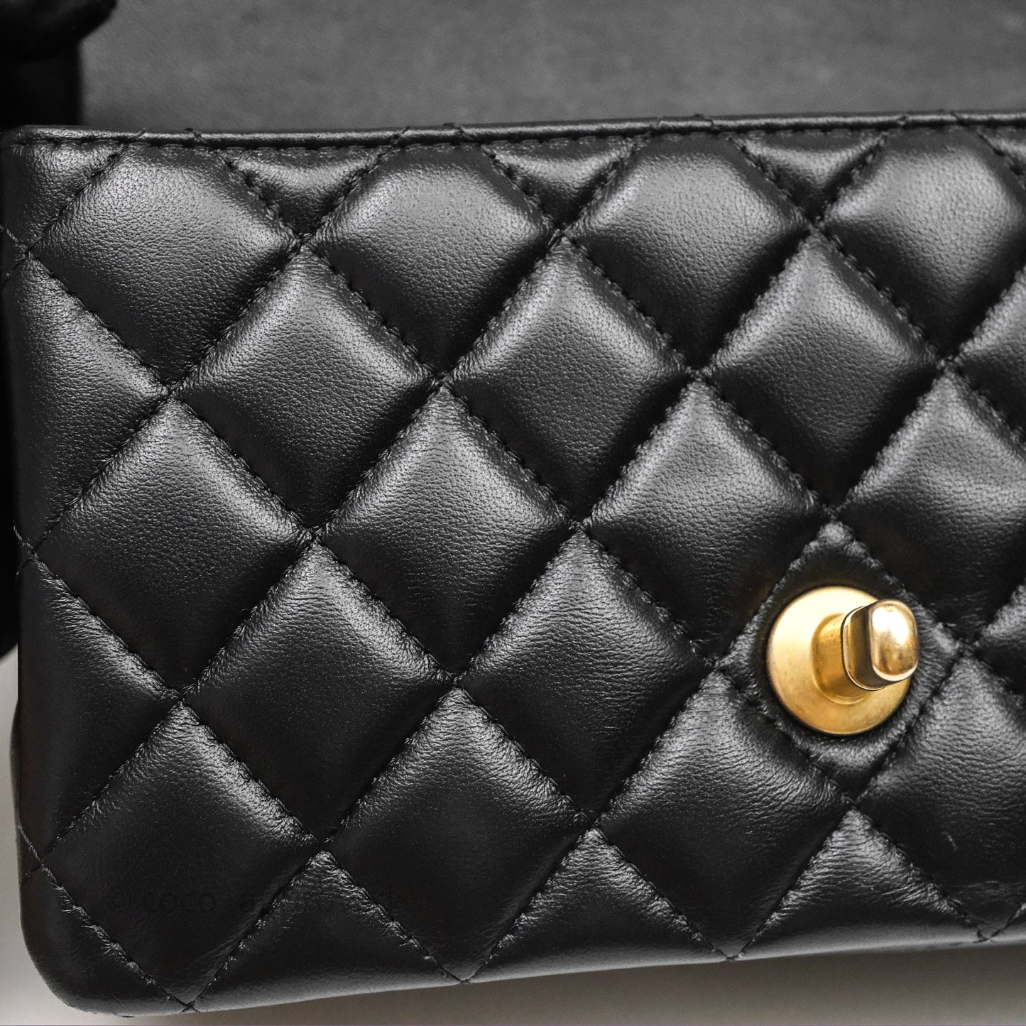 Chanel Metal Top Handle Mini Rectangular Flap Bag Black Lambskin Aged Gold Hardware