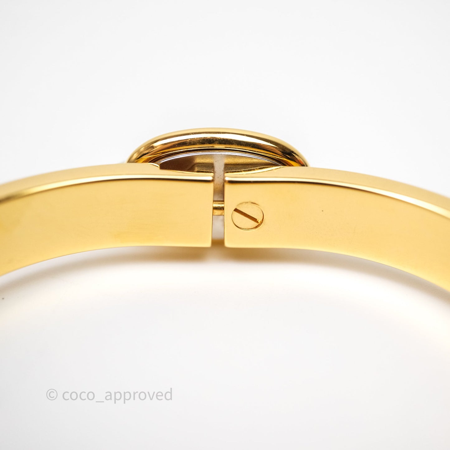 Hermes Mini Clic Chaîne d'Ancre Maillon Bracelet Orfèvre Jaune Or / Blanc