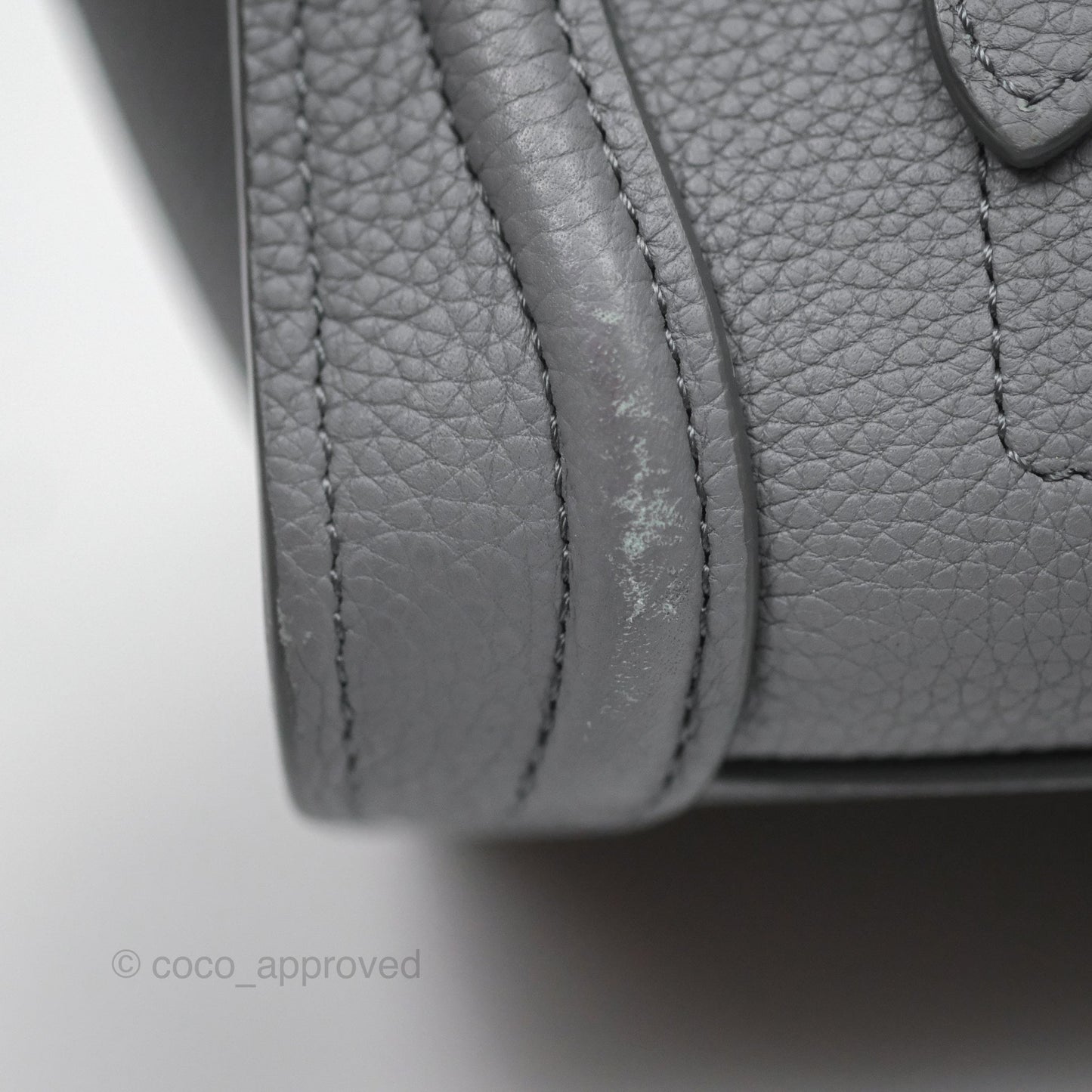 Celine Nano Luggage Bag Grey Drummed Calfskin