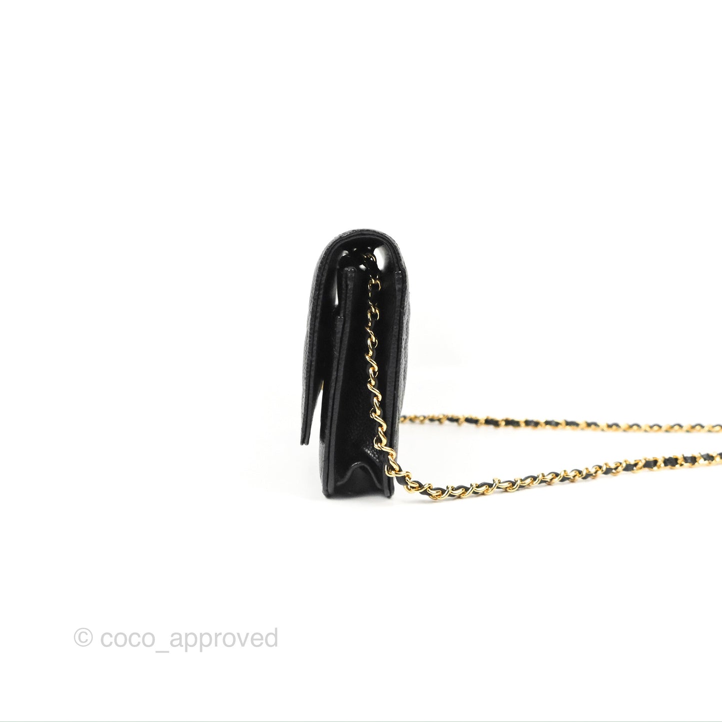 Chanel Quilted WOC Black Caviar Gold Hardware