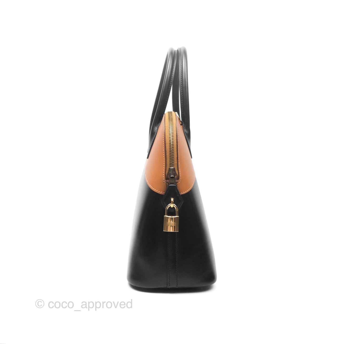 Hermès Bolide 31 Noir 89 / Natural Box Leather Gold Hardware
