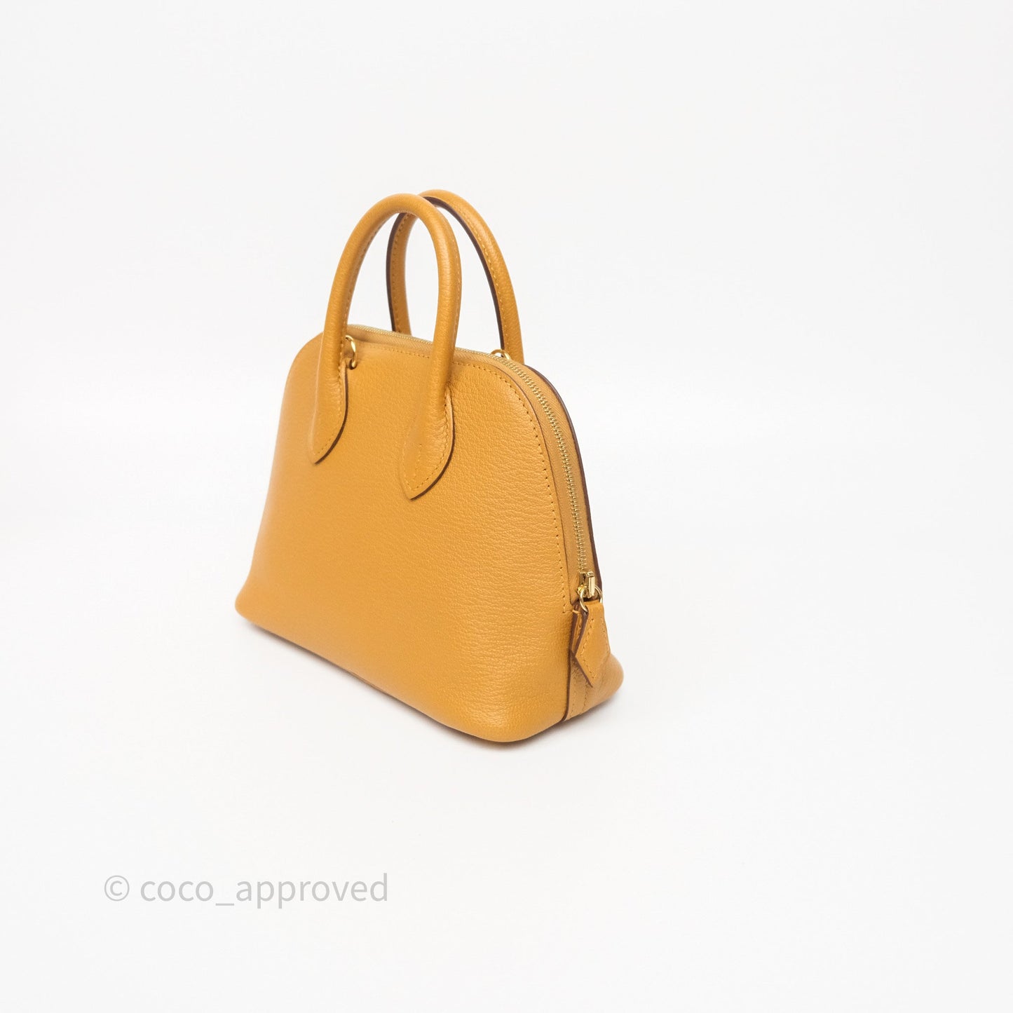 Hermès Bolide Mini 1923 Caramel 28 Chevre Mysore Strap Ficelle/Black Gold Hardware