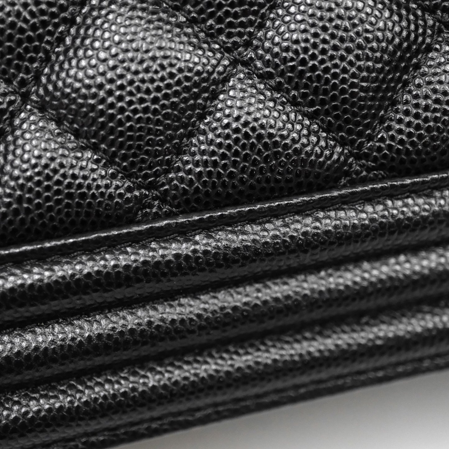 Chanel Quilted Medium Boy Black Caviar Ruthenium Hardware