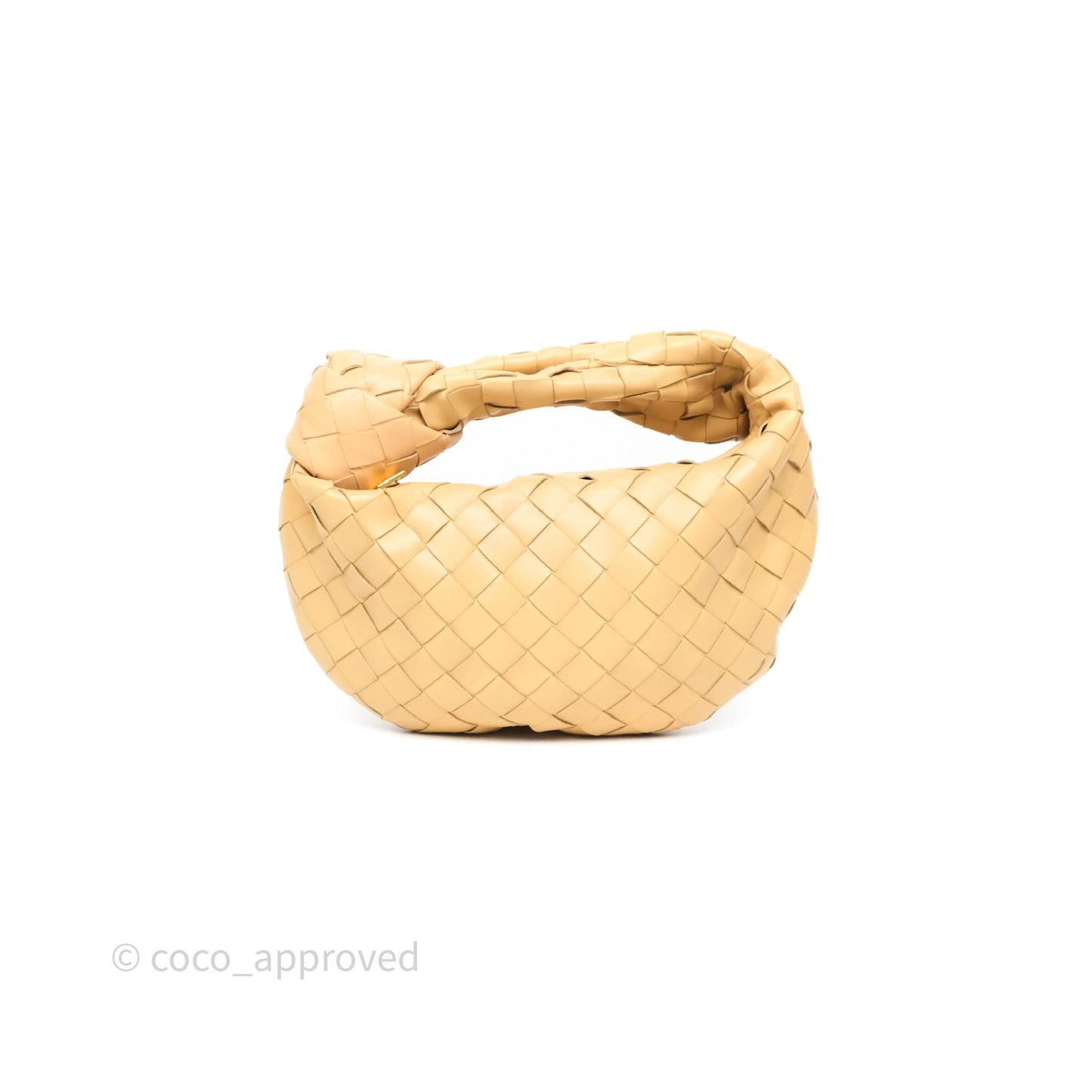 Bottega Veneta Mini Jodie Bag Intrecciato Almond Lambskin