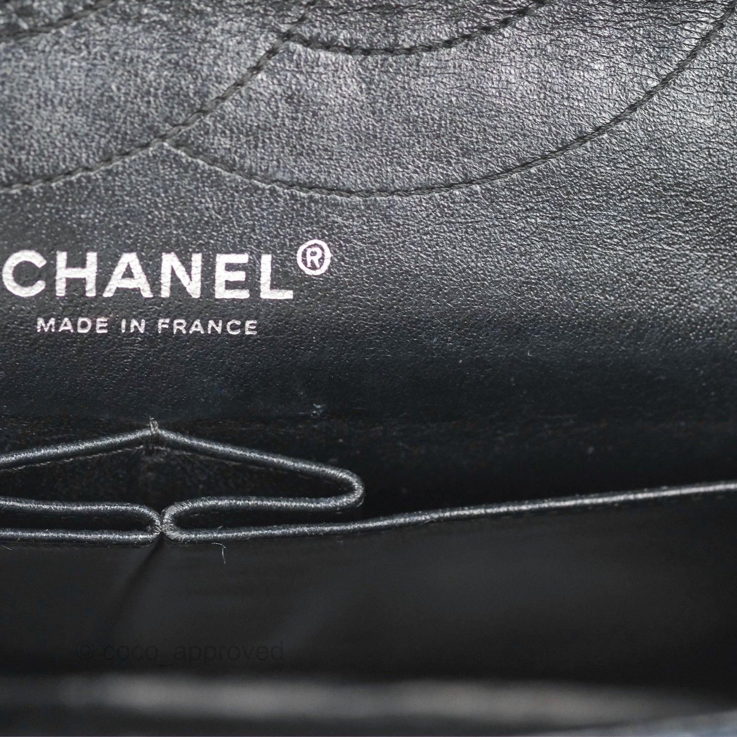 Chanel Reissue 227 Flap Quilted Calfskin Black Striped Dark Silver Hardware