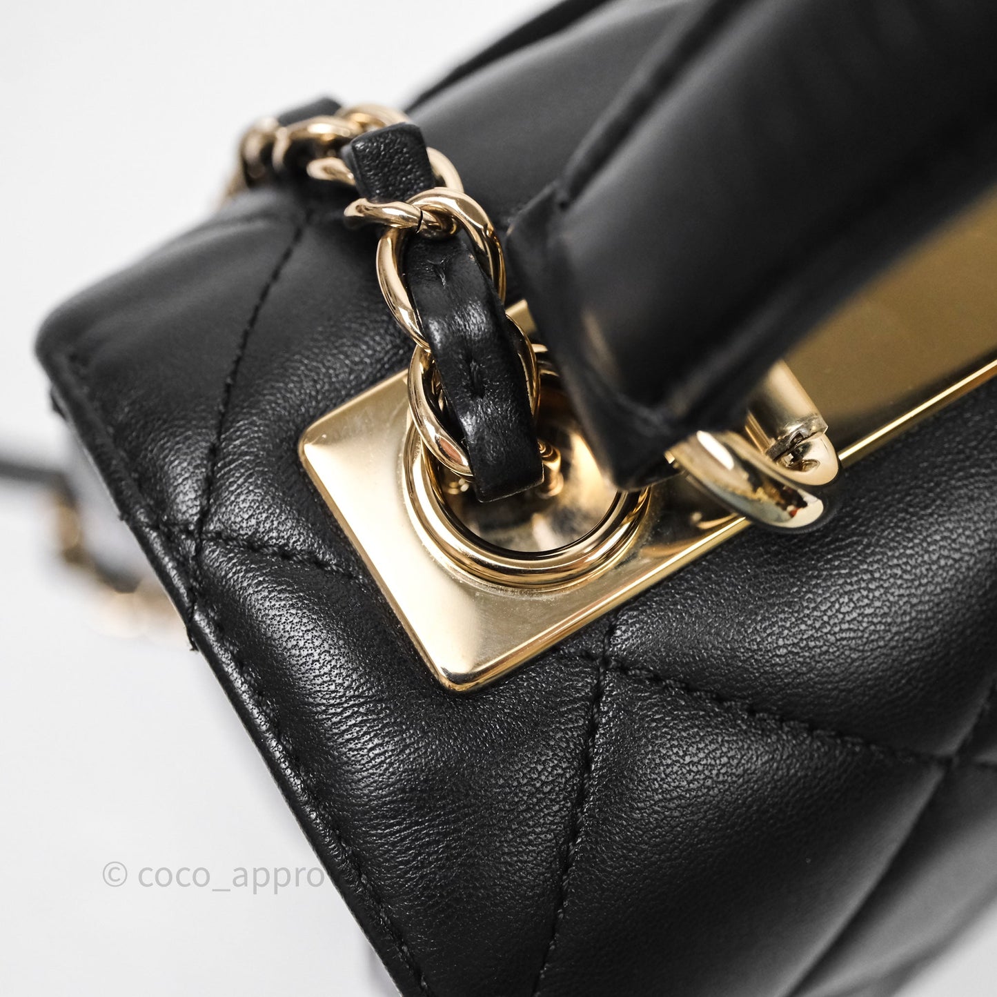 Chanel Small Trendy CC Black Lambskin Gold Hardware