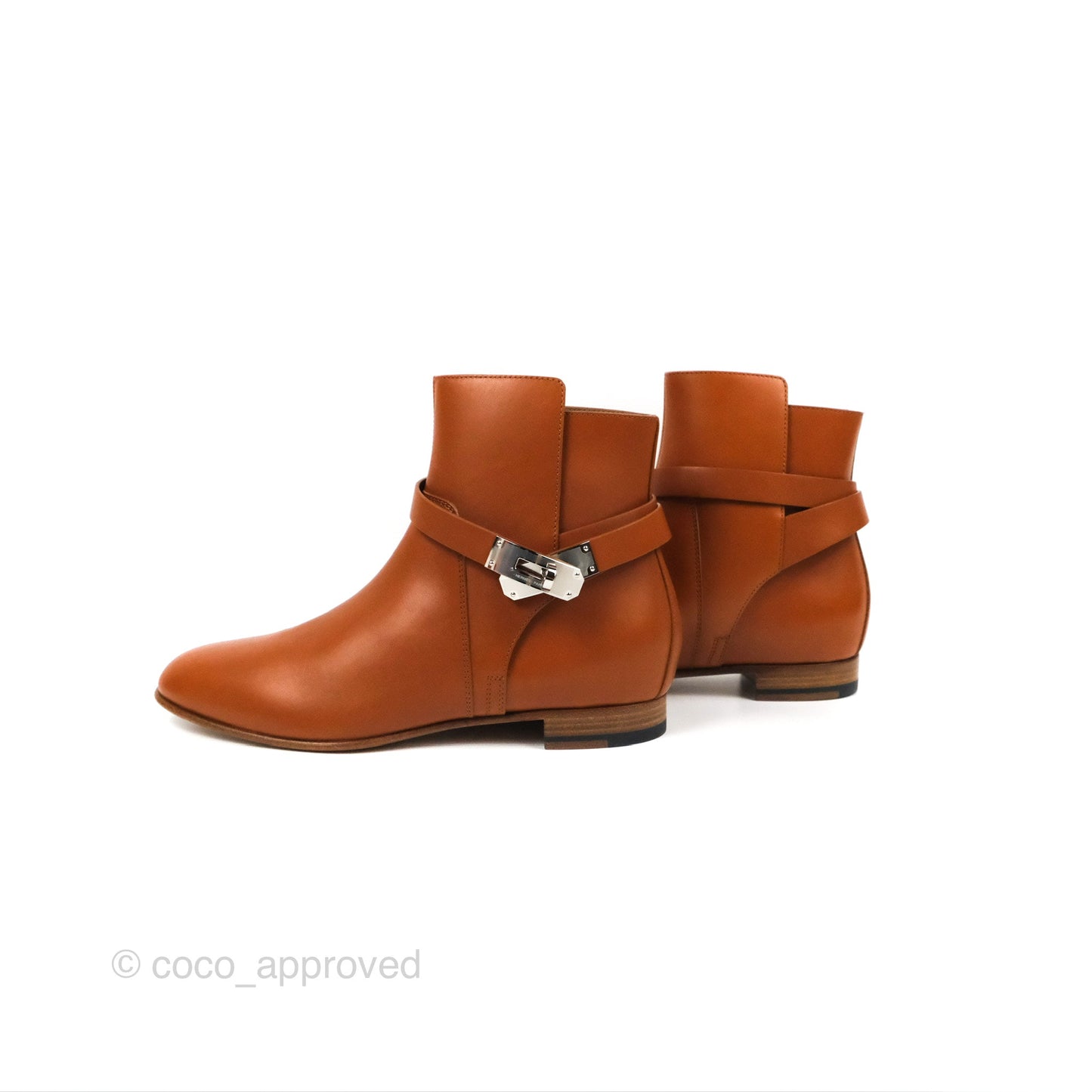 Hermès Neo Ankle Boots Naturel Calfskin Size 39