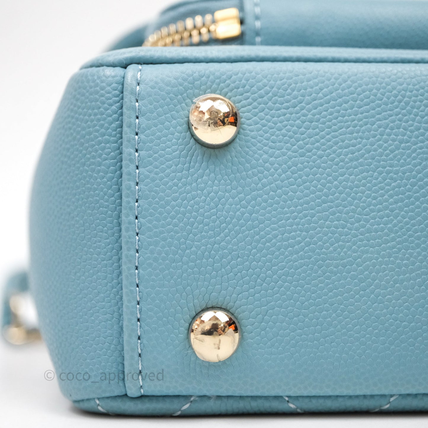 Chanel Small Quilted Business Affinity Flap Caviar Blue Gold Hardware