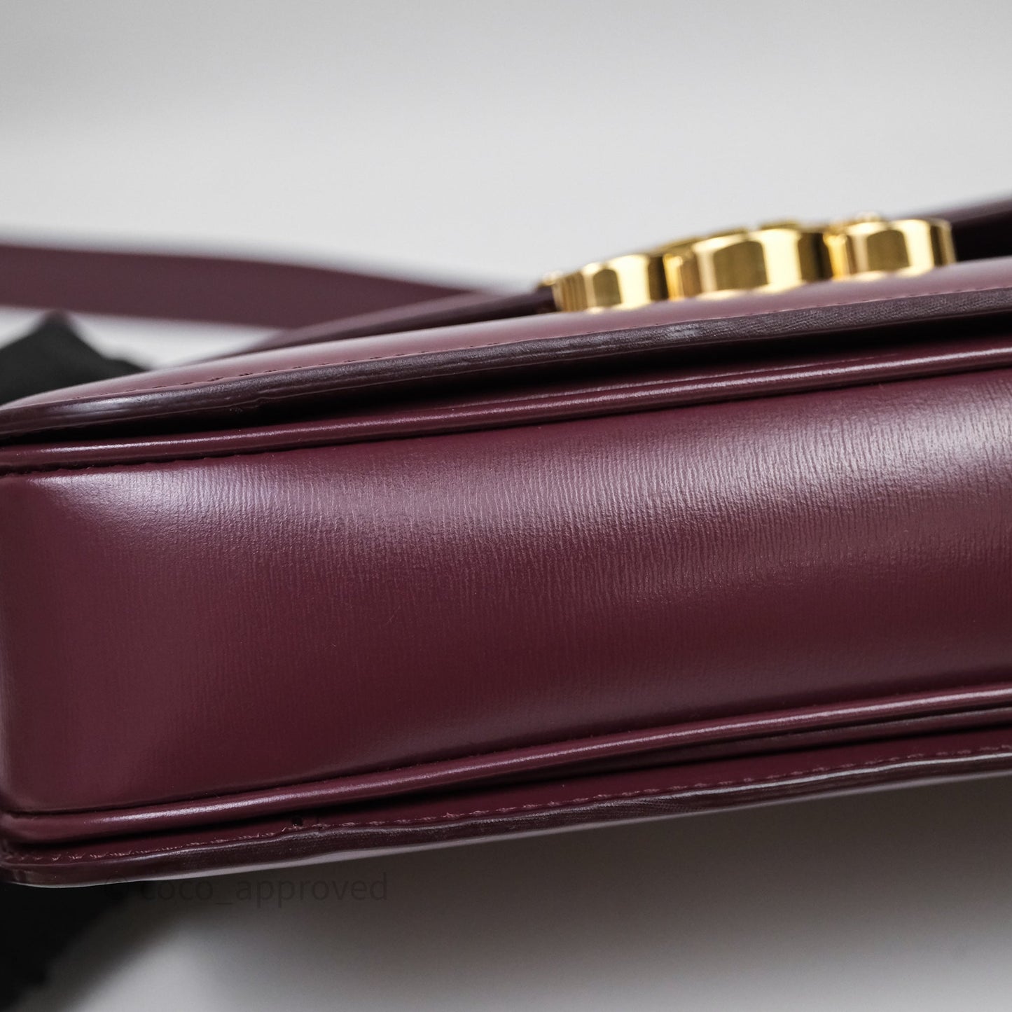 Celine Medium Triomphe Acai Burgundy Shiny Calfskin Gold Hardware