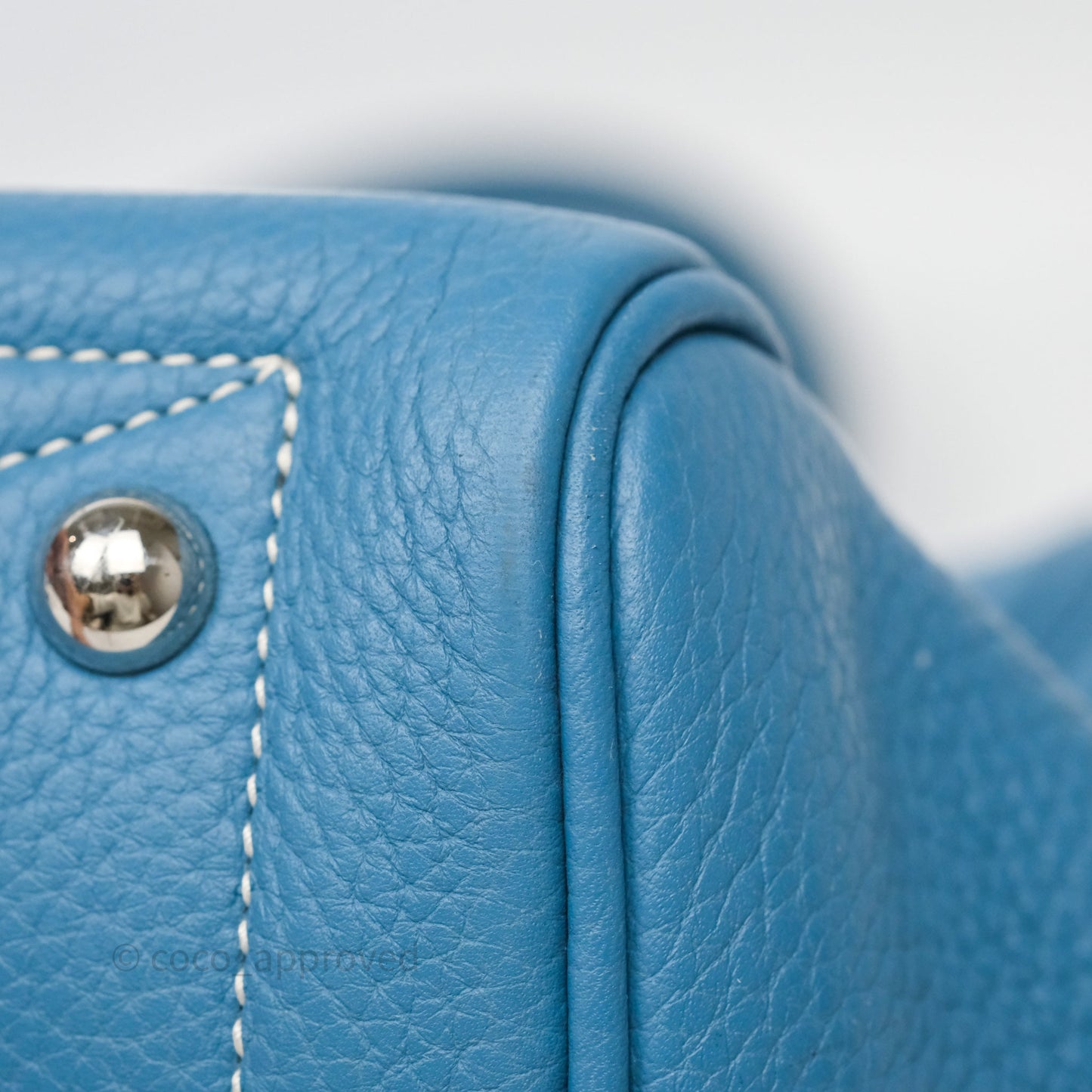 Hermes Victoria II 35 Bag Blue Jean 75 Clemence Palladium Hardware