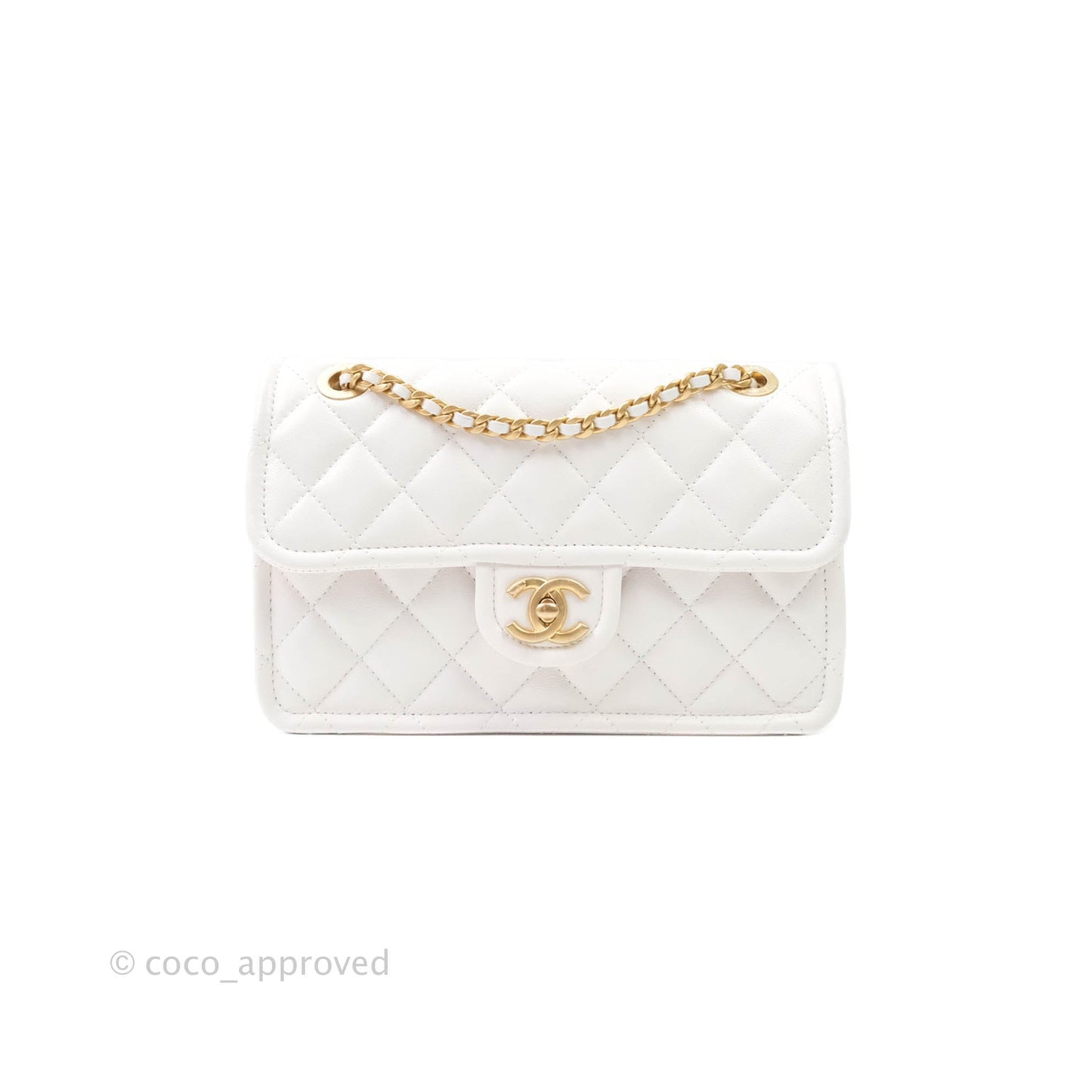 Chanel Small With Chain (O-purse-vanity With Chain) White