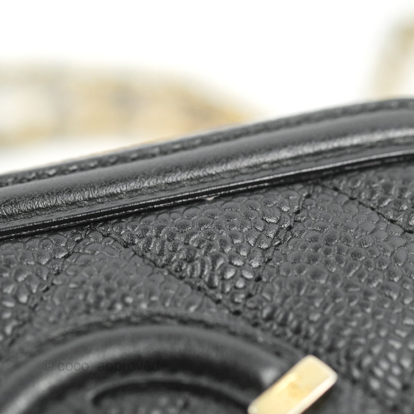 Chanel CC Filigree Vanity Clutch With Chain Caviar Black Aged Gold Hardware
