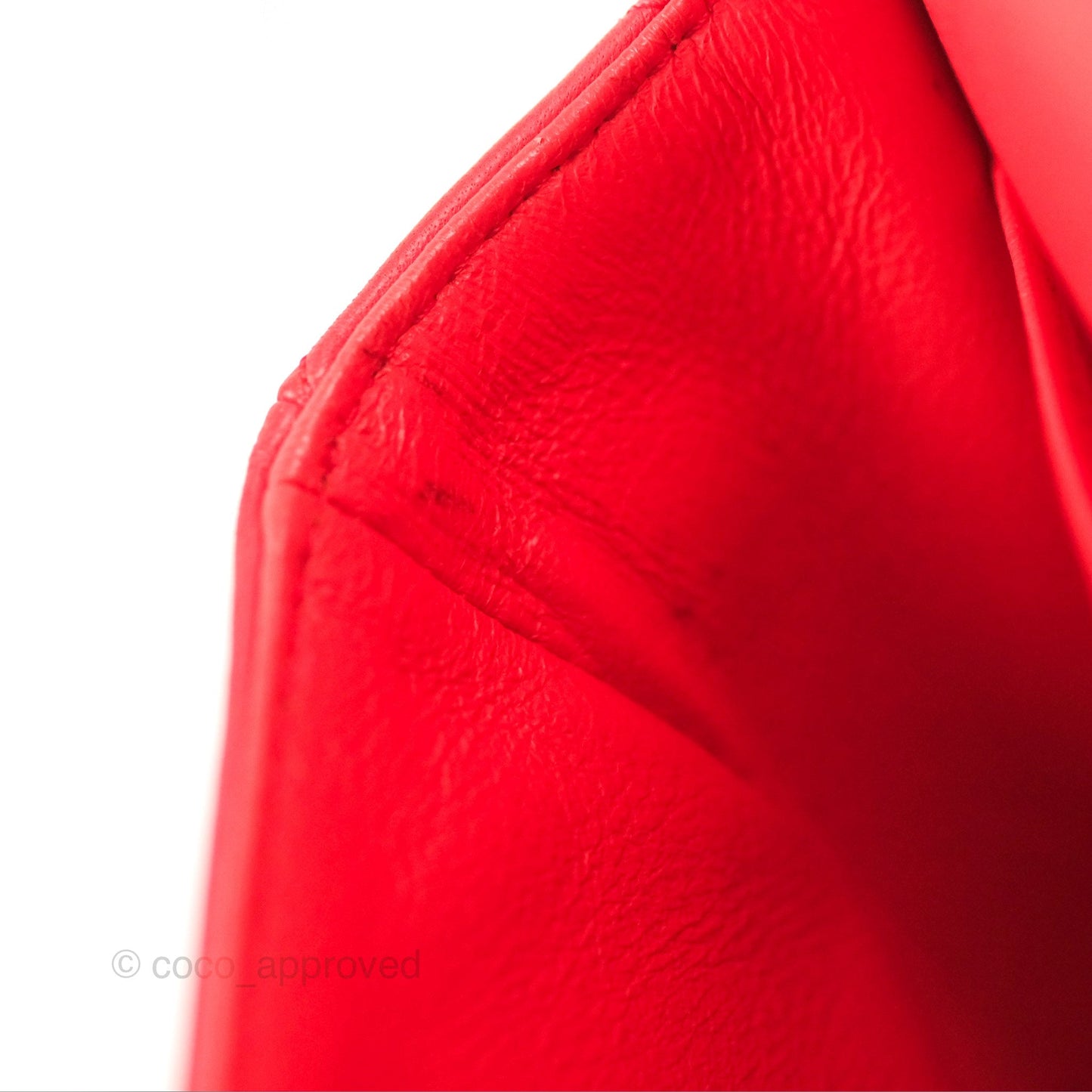 Chanel Classic M/L Medium Flap Quilted Red Lambskin Gold Hardware