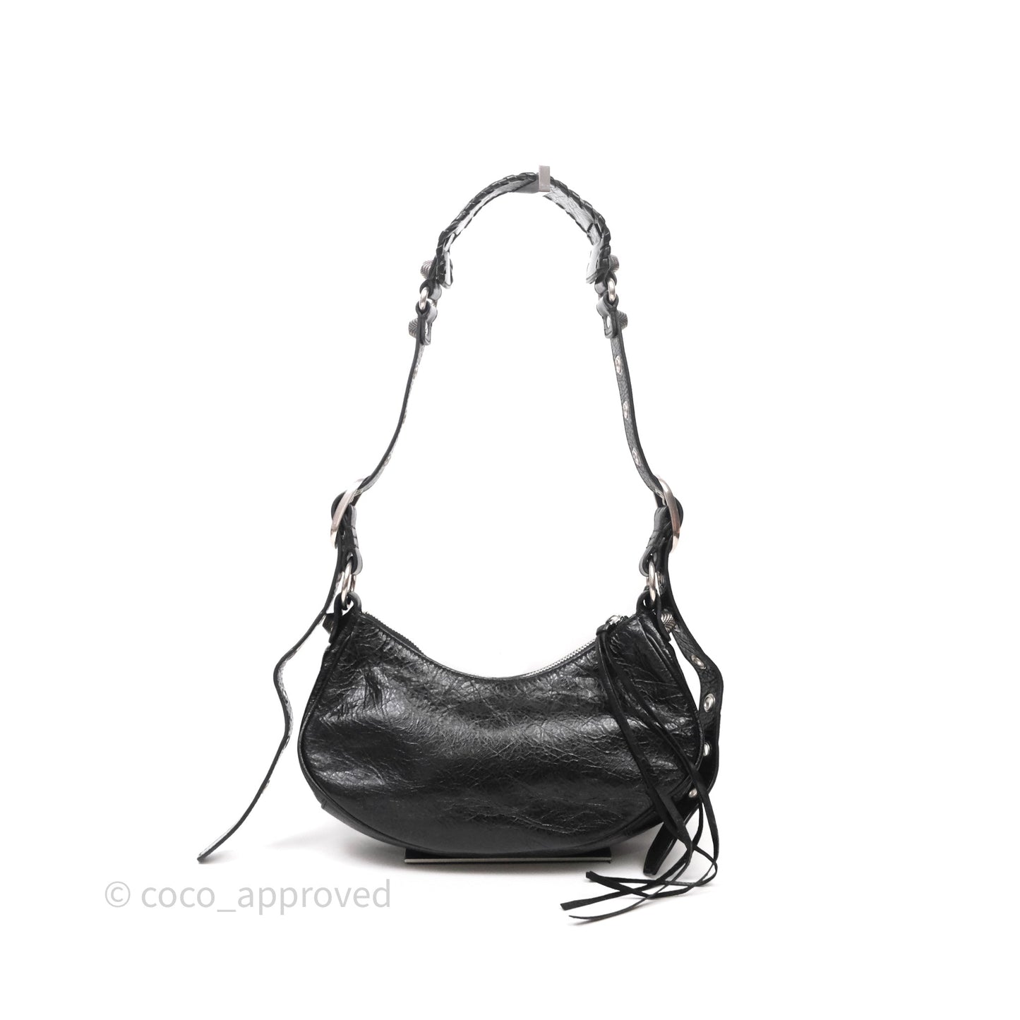 Balenciaga Le Cagole Shoulder Bag Black Calfskin Silver Hardware