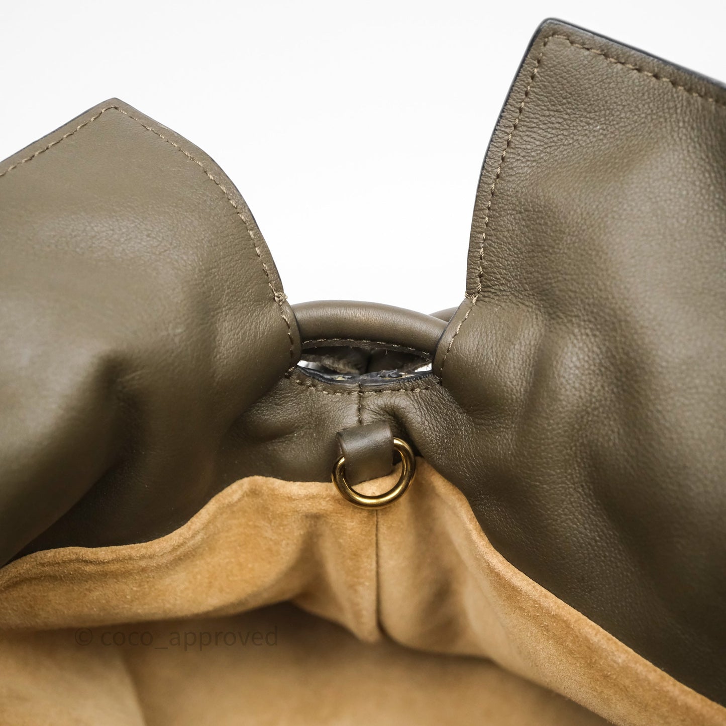 Loewe Flamenco Clutch Medium in Nappa Calfskin Dark Khaki Green