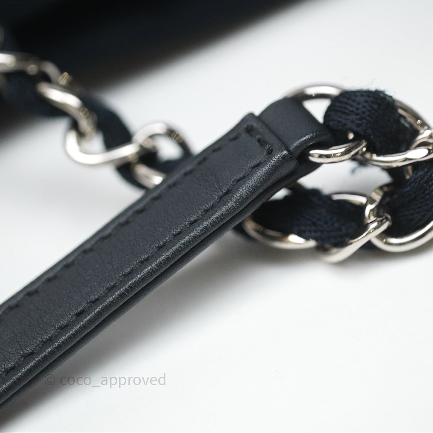 Chanel Medium Deauville Navy Canvas Silver Hardware