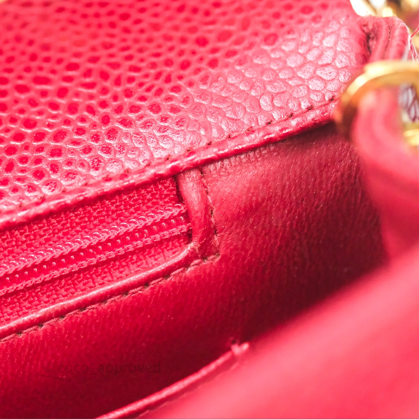 Chanel Medium Vintage Quilted Classic Diana Flap Bag Red Caviar 24K Gold Hardware