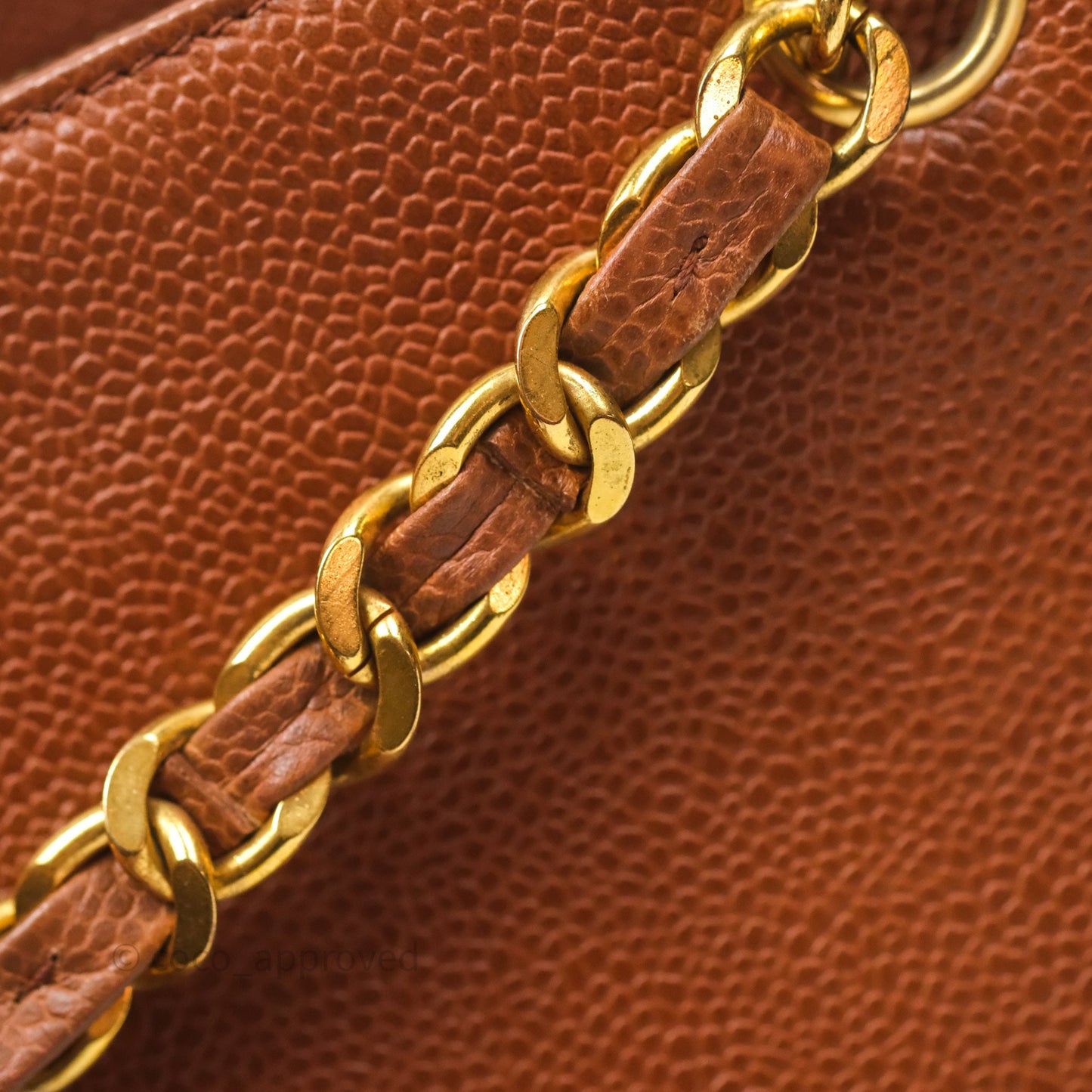 Chanel Vintage Tote Caramel Caviar 24K Gold Hardware