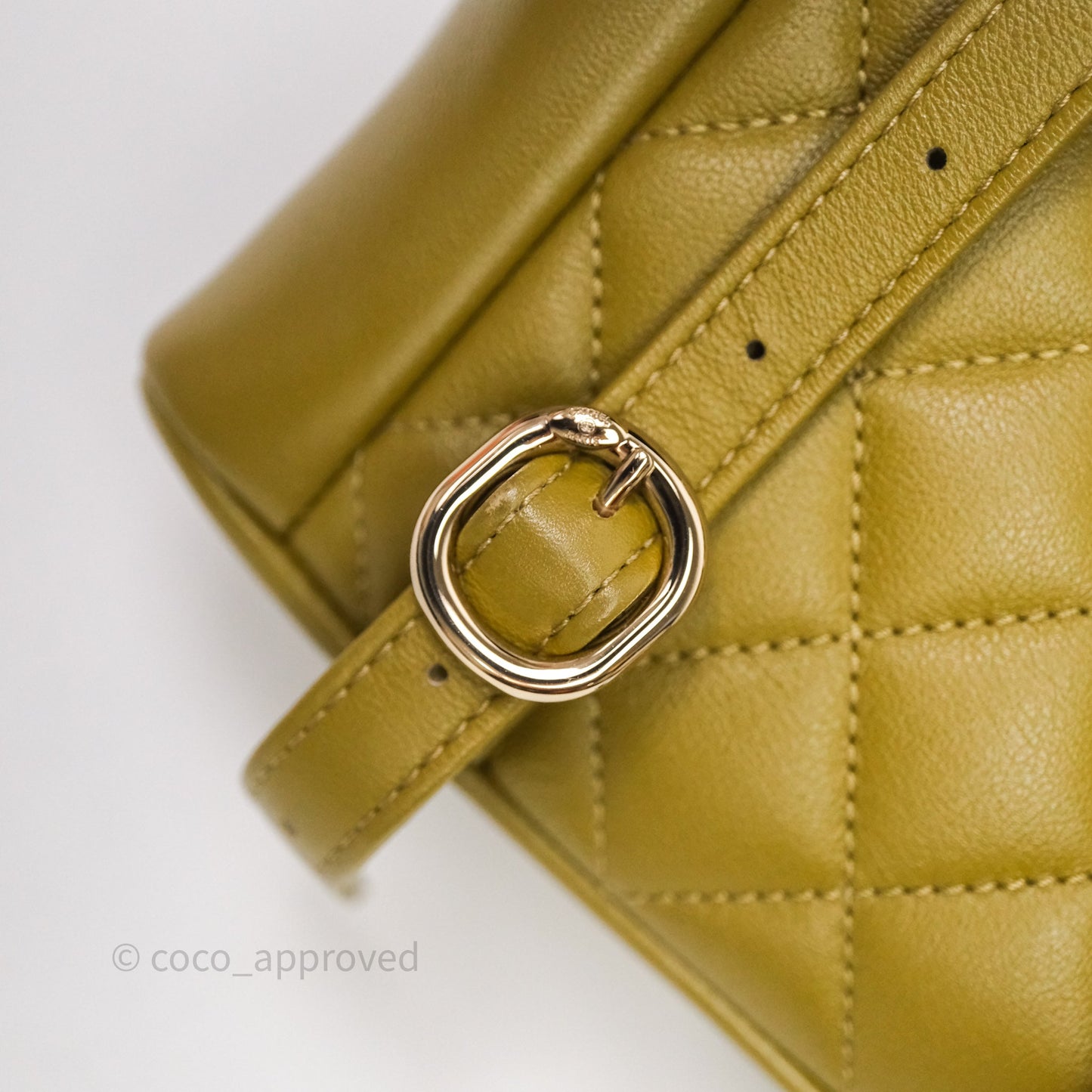 Chanel Mini Duma Backpack Olive Green Calfskin Gold Hardware