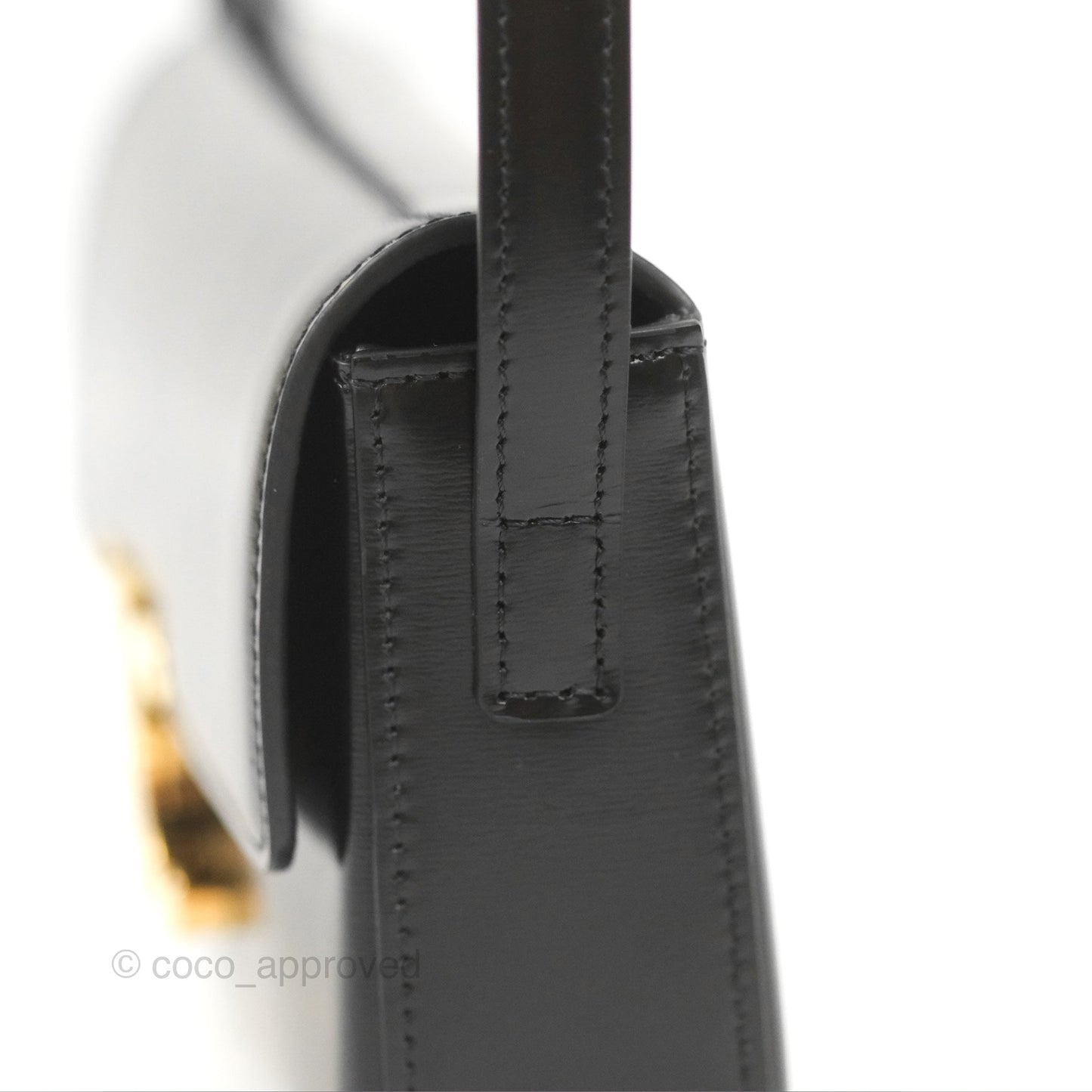 Celine Triomphe Shoulder Bag Black Calfskin