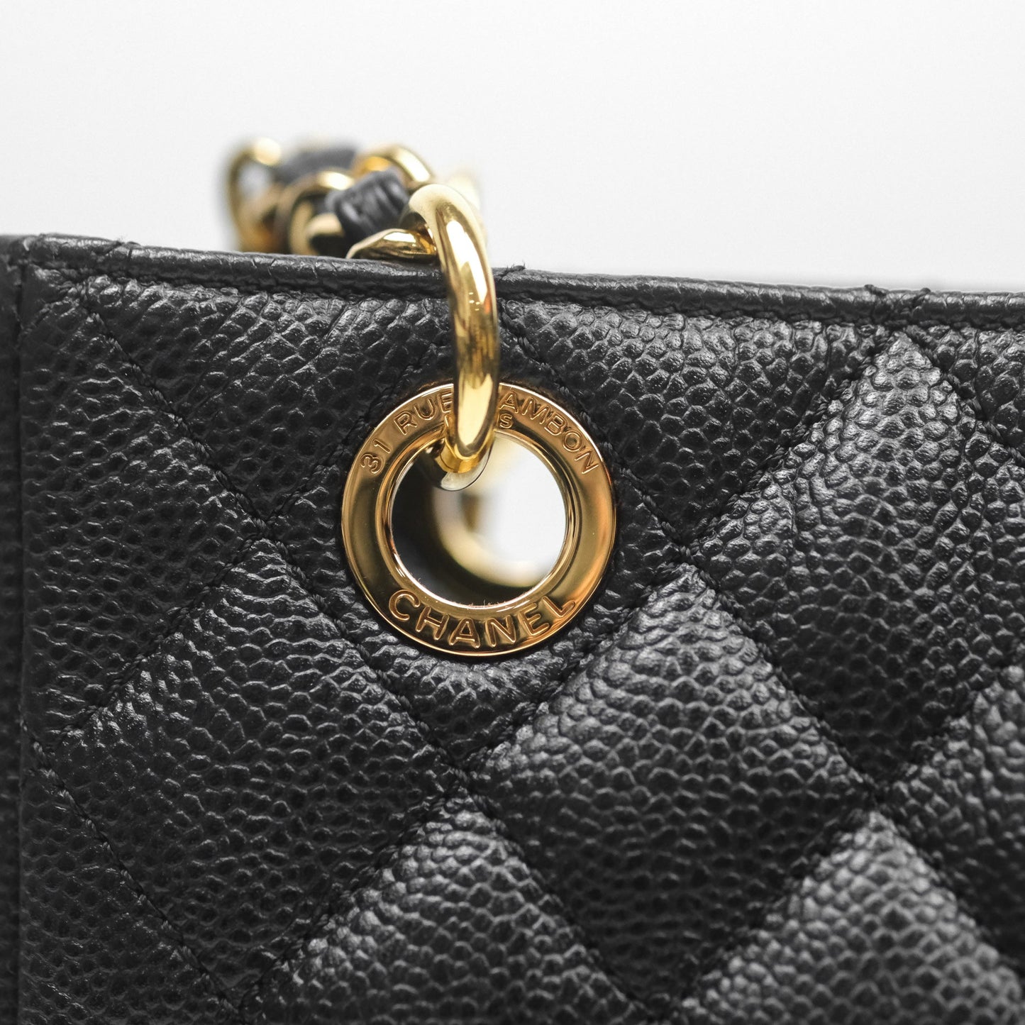 Chanel Vertical GST Black Caviar Gold Hardware