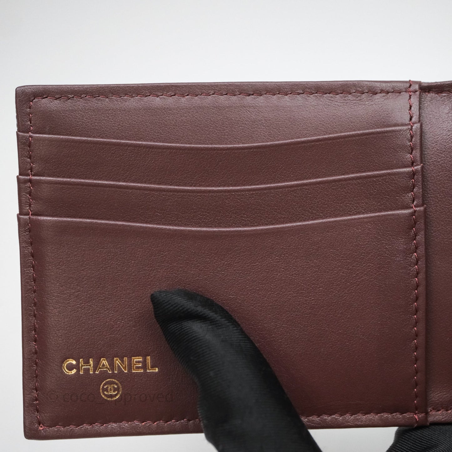 Chanel Quilted Classic Flap Card Holder Black Caviar Gold Hardware 23C