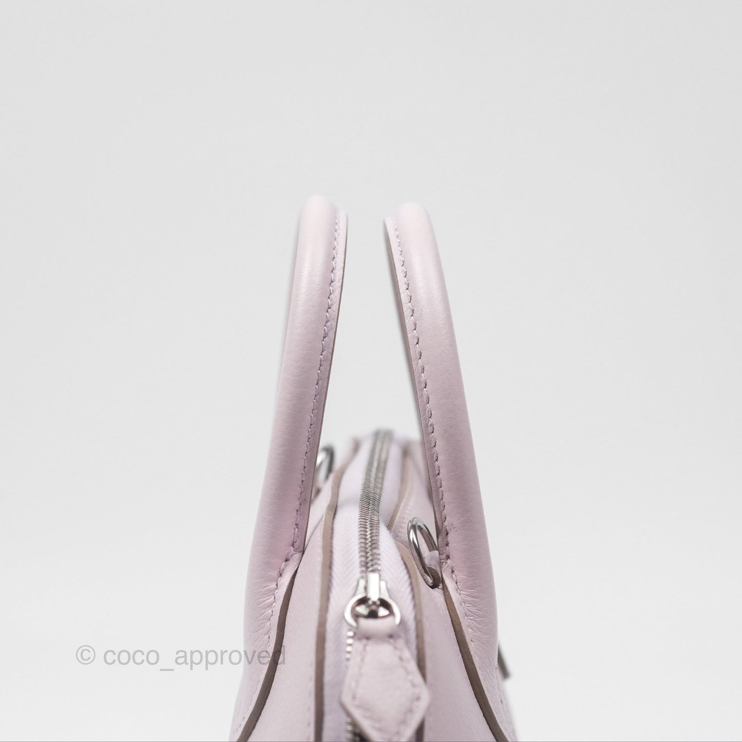 Hermès Bolide Mini 1923 Verso Evercolor Mauve Pale 09/ Caramel 28 Palladium Hardware