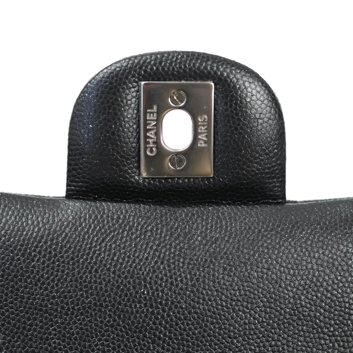 Chanel Classic Quilted Mini Rectangular Flap Iridescent Black Caviar Gun Metal 18C