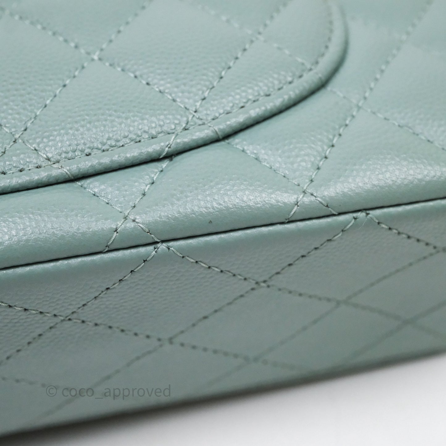 Chanel Small Quilted Classic Flap Tiffany Green Cavier Gold Hardware