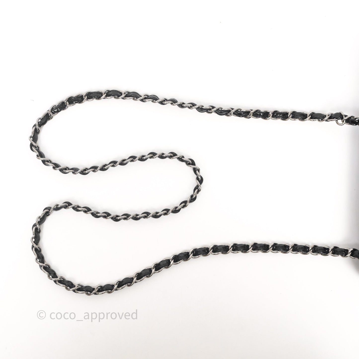 Chanel Quilted Mini Rectangular Flap Black Patent Silver Hardware