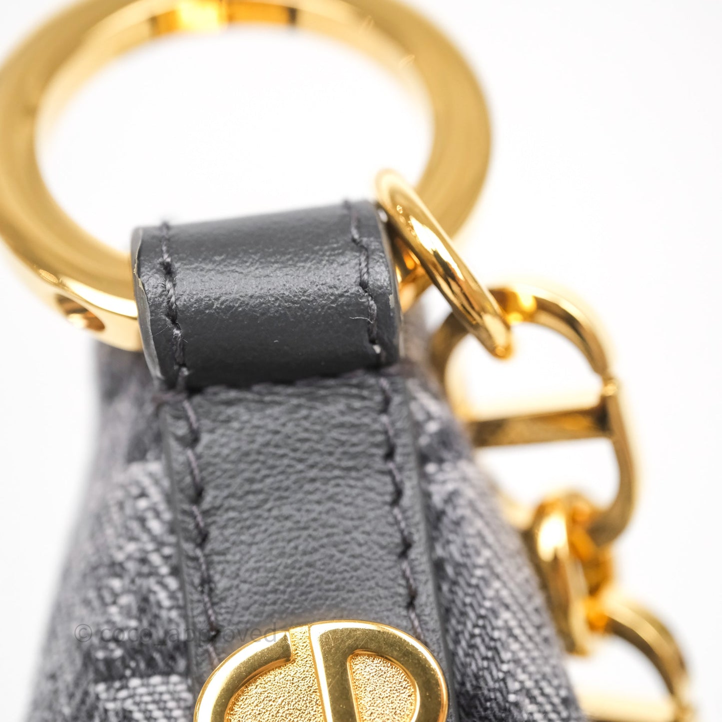 Christian Dior Diorstar Hobo Bag with Chain Gray Denim Dior Oblique Jacquard
