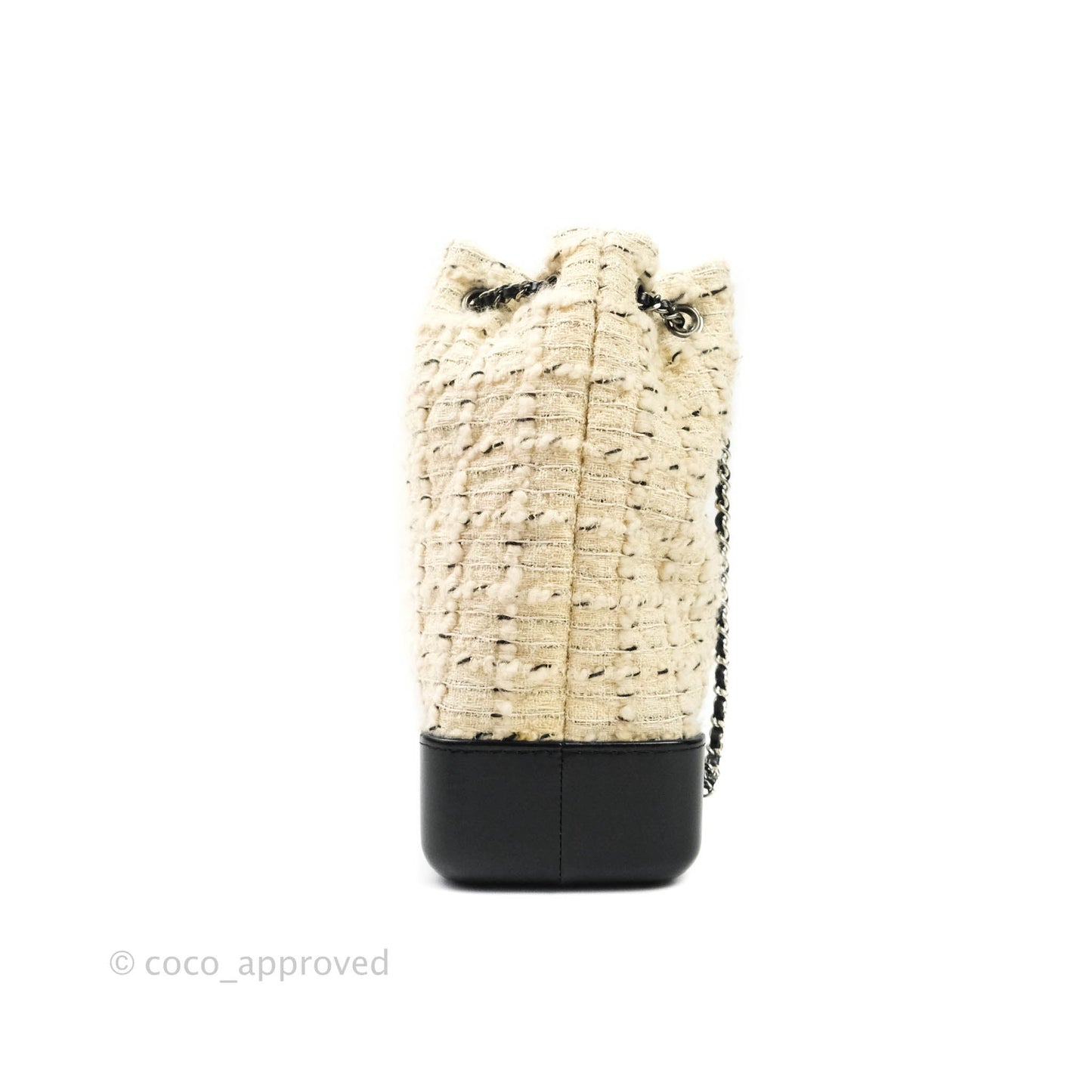 Chanel Medium Gabrielle Tweed Aged Calfskin Backpack in Cream Black