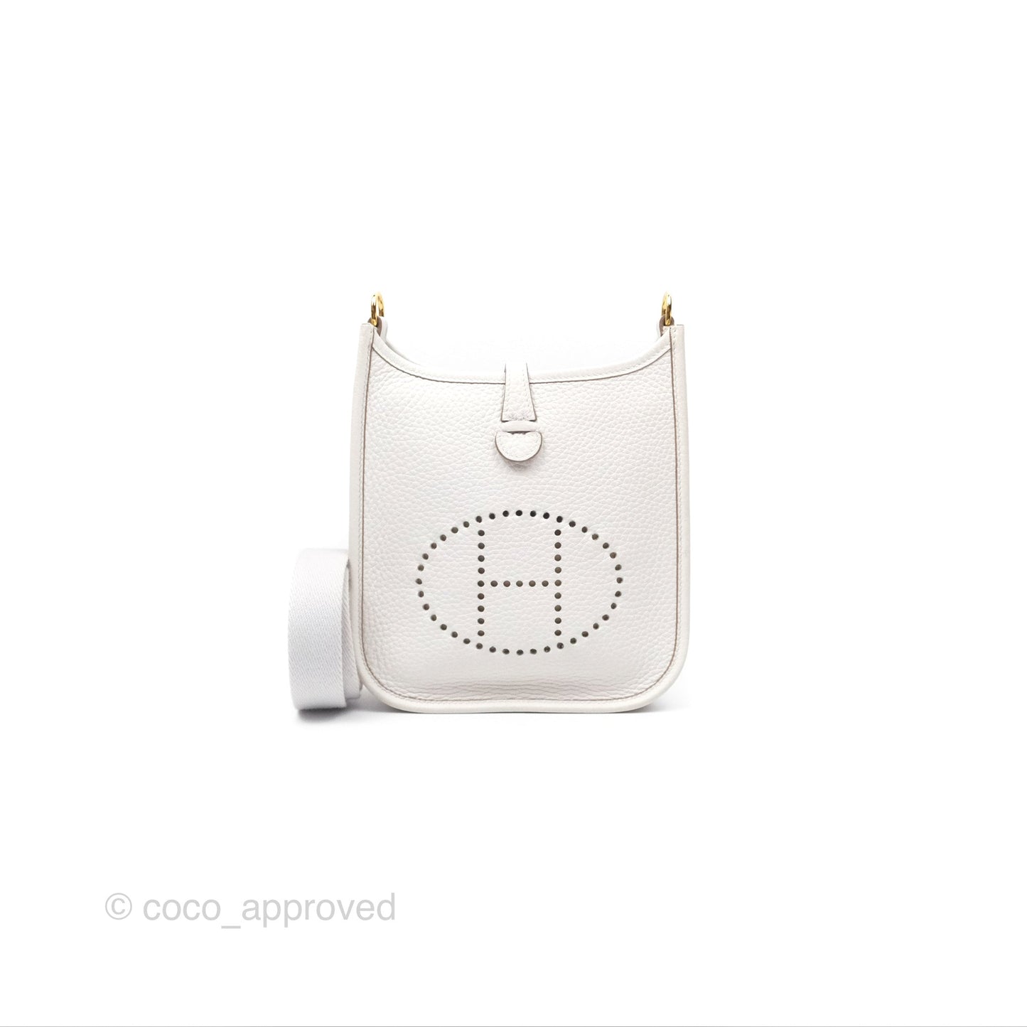 Hermès Mini Evelyne 16 Gris Pale M4 Clemence Gold Hardware