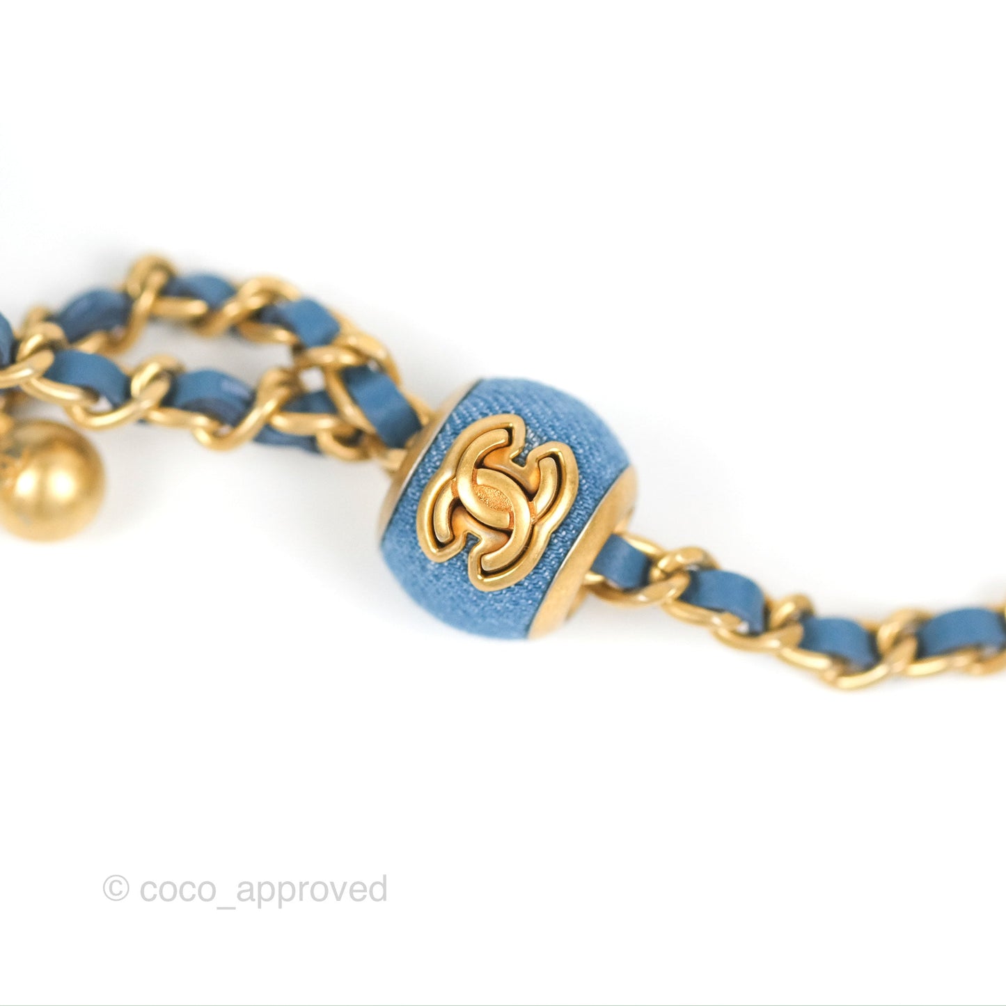 Chanel Mini Pearl Crush Vanity With Chain Denim Aged Gold Hardware
