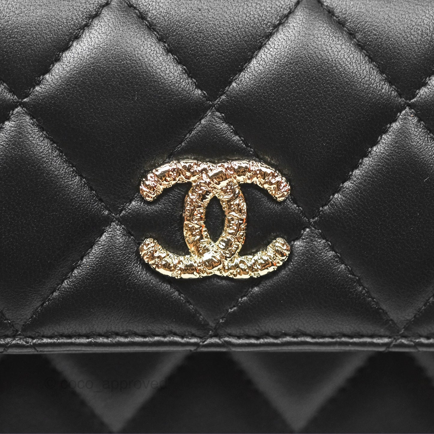 Chanel Camellia Handle Mini WOC Phone Holder with Chain Black Lambskin 23K
