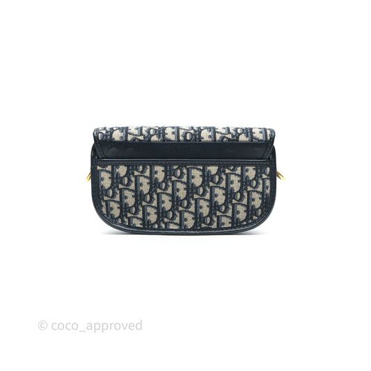 Christian Dior Bobby East-West Bag Blue Oblique Jacquard Canvas