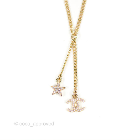 Chanel CC Star Pendant Necklace Gold Tone 23A