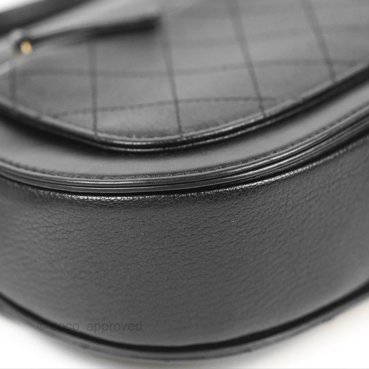 Chanel Small Coco Curve Flap Black Goatskin Antique Gold Hardware